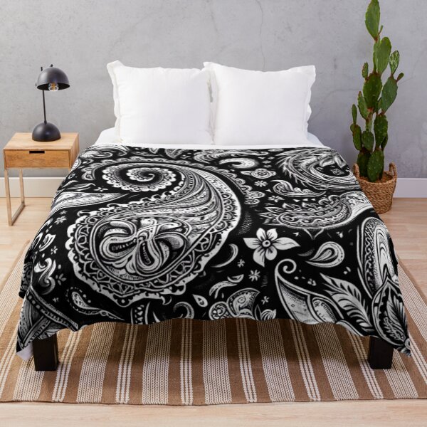 Item preview, Intricate Paisley Floral Mandala Design - Timeless Elegance in Black & White designed and sold by WildStroke.