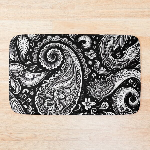 Item preview, Intricate Paisley Floral Mandala Design - Timeless Elegance in Black & White designed and sold by WildStroke.