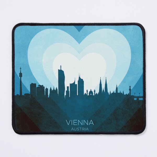 Item preview, Vienna Austria Skyline Hearts Blue designed and sold by ArtPrints.