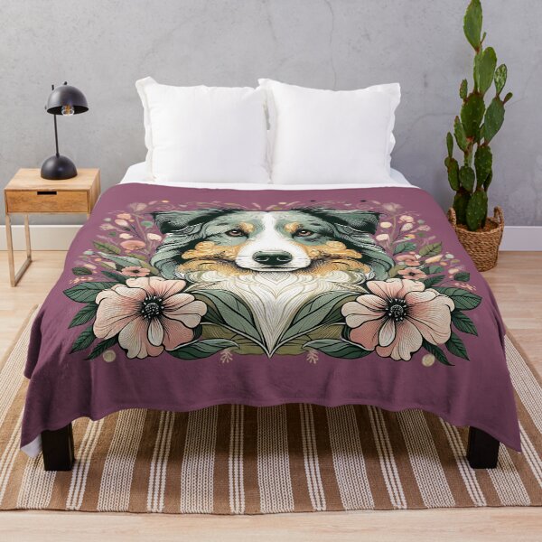 Item preview, Australian Shepherd Botanical Dog Illustration 1 designed and sold by BirdsnStuff.