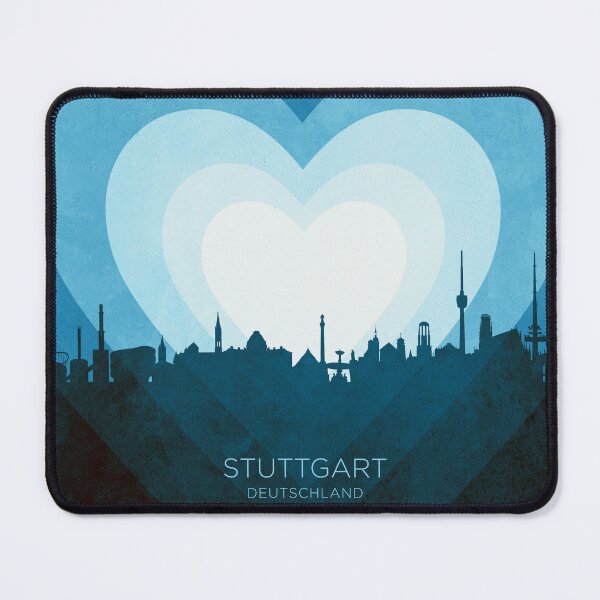 Item preview, Stuttgart Germany Skyline Hearts Blue designed and sold by ArtPrints.