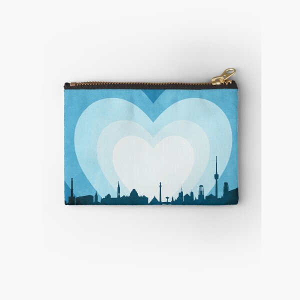 Item preview, Stuttgart Germany Skyline Hearts Blue designed and sold by ArtPrints.