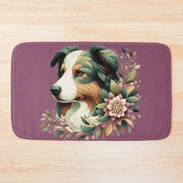 Item preview, Australian Shepherd Botanical Dog Illustration 2 designed and sold by BirdsnStuff.
