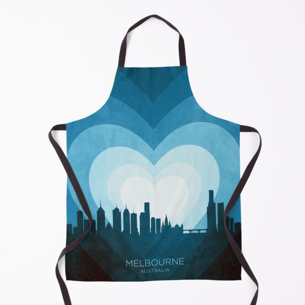 Item preview, Melbourne Australia Skyline Hearts Blue designed and sold by ArtPrints.