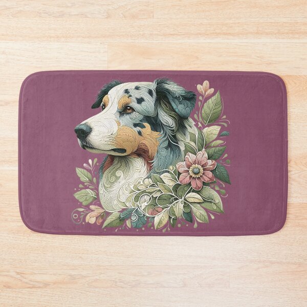 Item preview, Australian Shepherd Botanical Dog Illustration 3 designed and sold by BirdsnStuff.