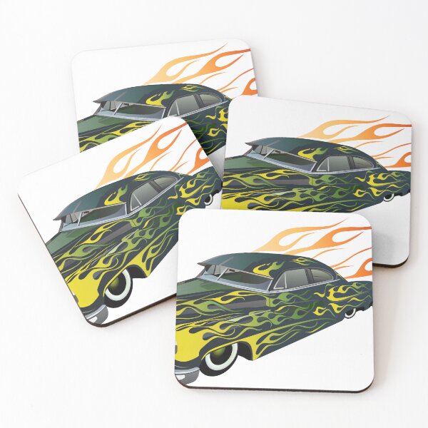 Item preview, flame car muscle car hot rod vintage fire logo designed and sold by Achille3777.