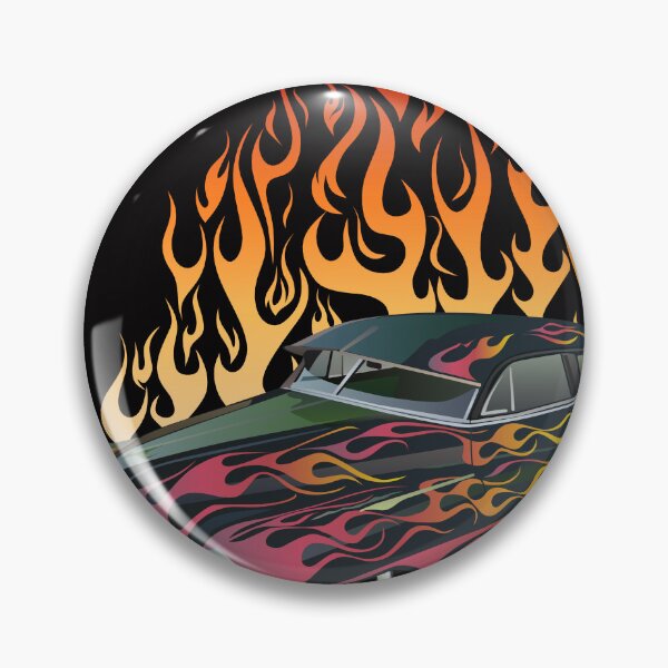 Item preview, flame car vintage muscle car hot rod fire logo road designed and sold by Achille3777.