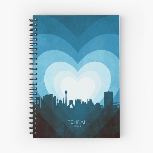 Item preview, Tehran Iran Skyline Hearts Blue designed and sold by ArtPrints.