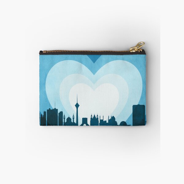 Item preview, Tehran Iran Skyline Hearts Blue designed and sold by ArtPrints.