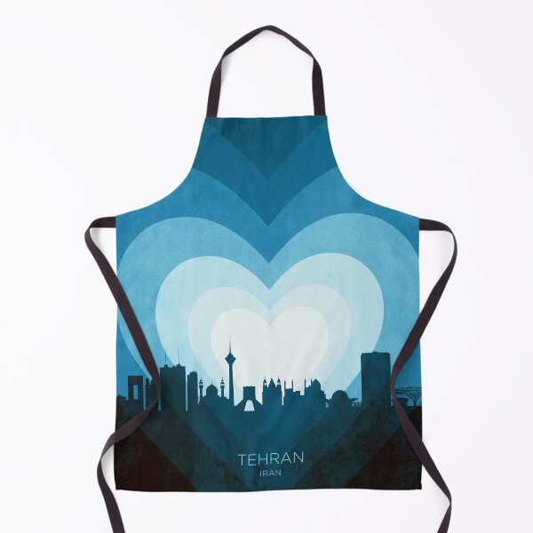 Item preview, Tehran Iran Skyline Hearts Blue designed and sold by ArtPrints.