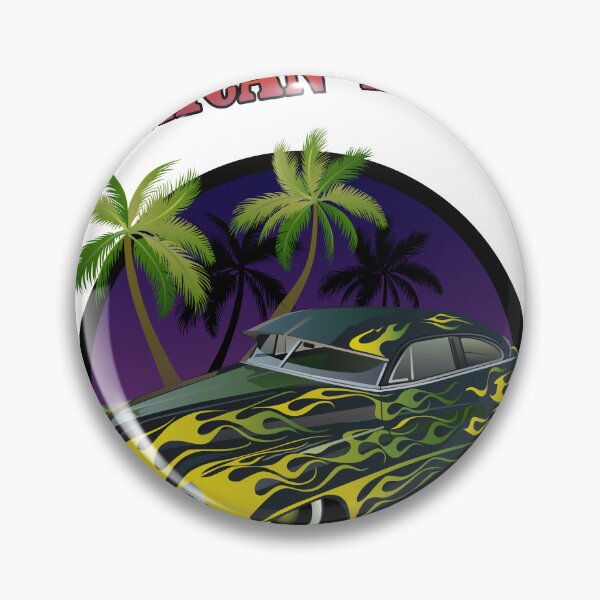 Item preview, hot rod american dream muscle car flame palm tree designed and sold by Achille3777.
