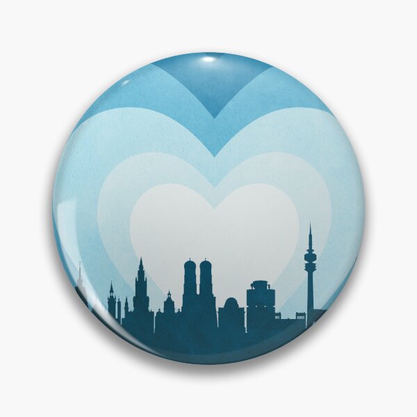 Item preview, Munich Germany Skyline Hearts Blue designed and sold by ArtPrints.