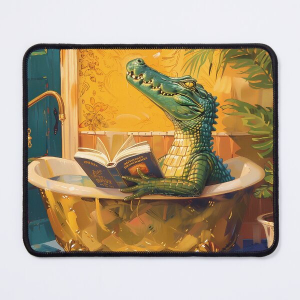 Item preview, Relaxing Crocodile in Gold Bathtub designed and sold by NatureStyle555.