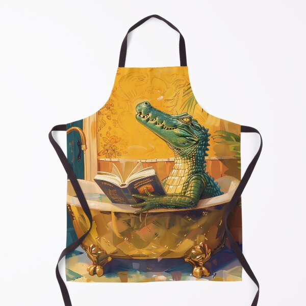 Item preview, Relaxing Crocodile in Gold Bathtub designed and sold by NatureStyle555.
