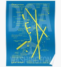 DCA Washington Flughafen Diagramm | Luftfahrt-Kunst-Geschenk für Flughafen-Stärkungsmittel, Vielflieger, Reise-Fanatiker Poster