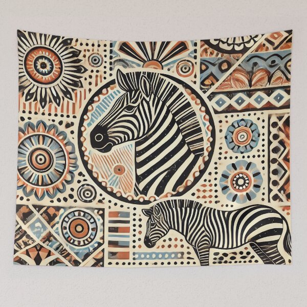 Item preview, African Tribal Zebra Art designed and sold by WildlifeSafari.