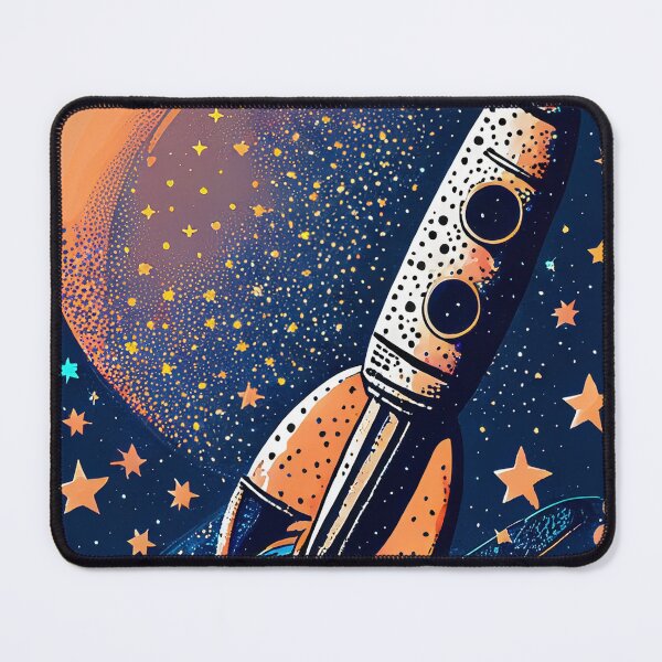 Item preview, Retro Rocket and Planet - Space Adventure Art designed and sold by CoreMinimal.
