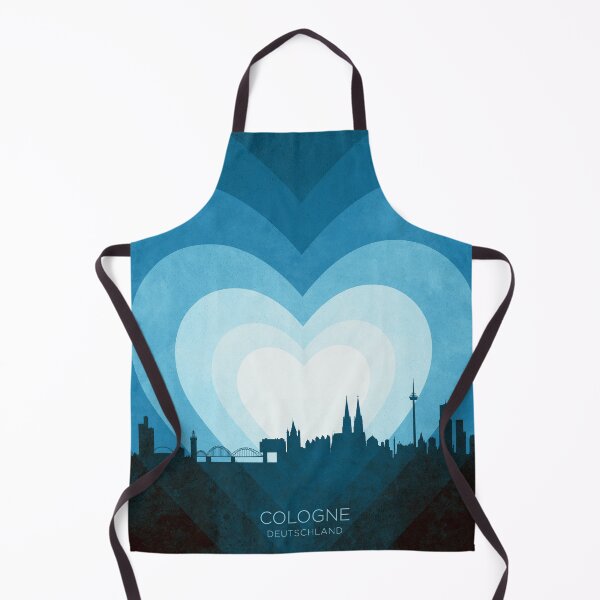 Item preview, Cologne Germany Skyline Hearts Blue designed and sold by ArtPrints.