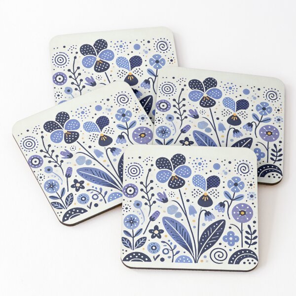 Item preview, Scandinavian Folk Art - Purple Viola by heidiannemorris designed and sold by FOLK ART FUSION by heidiannemorris.