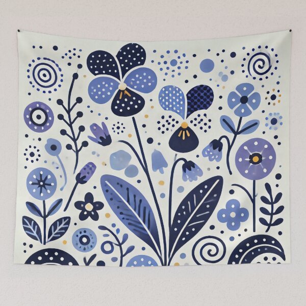 Item preview, Scandinavian Folk Art - Purple Viola by heidiannemorris designed and sold by FOLK ART FUSION by heidiannemorris.