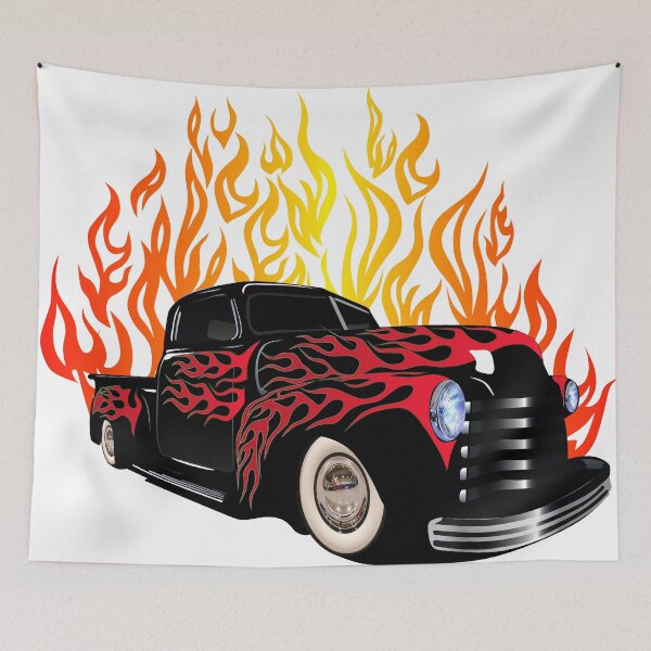 Item preview, hot rod old car garage flame vintage fire designed and sold by Achille3777.