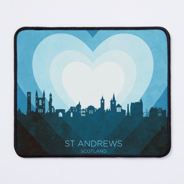 Item preview, St Andrews Scotland Skyline Hearts Blue designed and sold by ArtPrints.