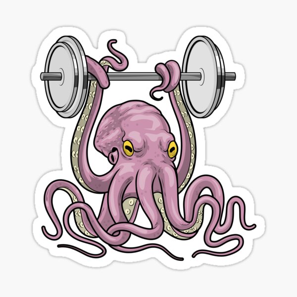Item preview, Octopus Bodybuilder Dumbbell Bodybuilding designed and sold by Snabdesign84.