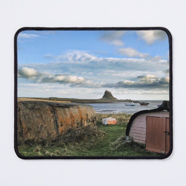Item preview, Old Boat Sheds with Lindisfarne Castle in the background designed and sold by Richard Flint.