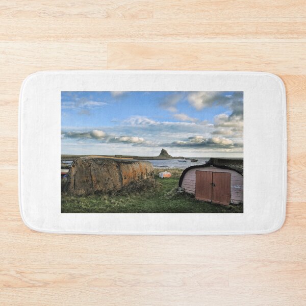 Item preview, Old Boat Sheds with Lindisfarne Castle in the background designed and sold by Richard Flint.