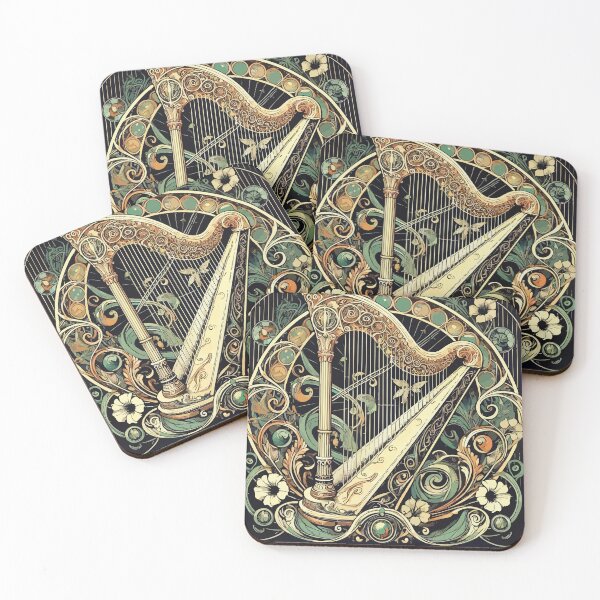 Item preview, Every string tells a story, elegantly designed harp designed and sold by Brushlight Studio.