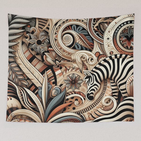 Item preview, Tribal Zebra Line designed and sold by WildlifeSafari.
