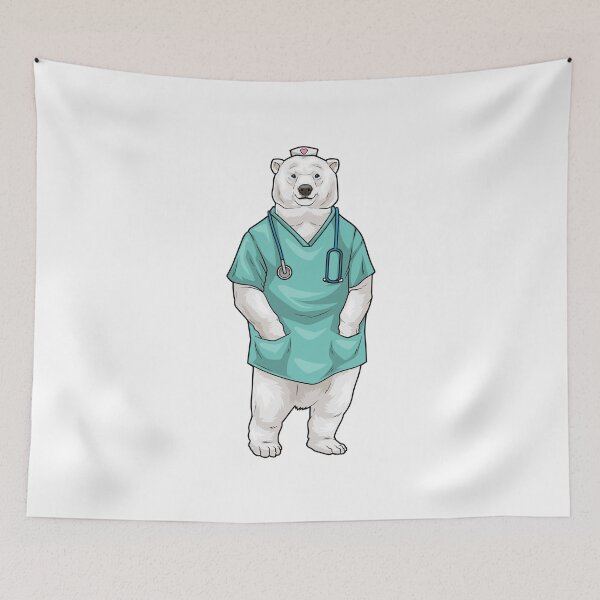 Item preview, Polar bear Nurse Stethoscope designed and sold by Snabdesign84.