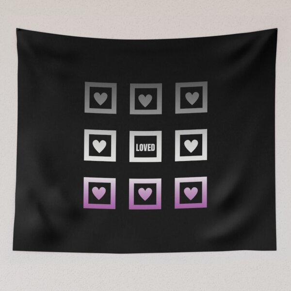 Item preview, Valentines Hearts, Asexual pride flag graphic, Loved and hearts Graphic, loved, hearts, 14th February, Valentines Day, designed and sold by PrideBeProud.