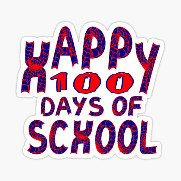 Artikel-Vorschau von Happy100 days of school, Spinnenschriftart, designt und verkauft von glooballcenter.