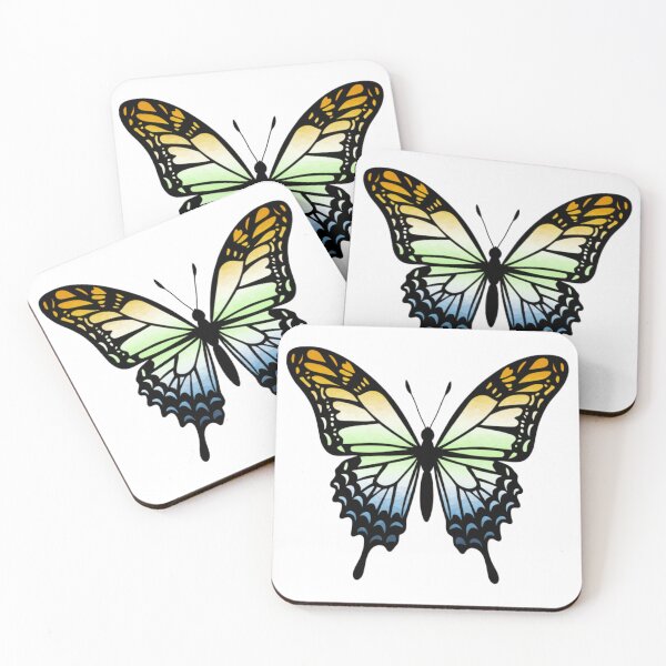 Item preview, Colorful Butterfly with AroAce Agender Pride Colors designed and sold by Travelslightly.