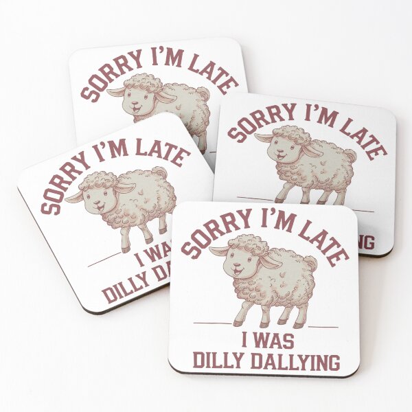 Item preview, Sorry I'M Late I Was Dilly Dallying Cute Lamb designed and sold by Kuki-shop.