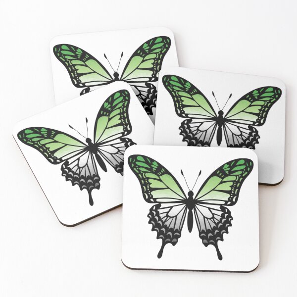 Item preview, Colorful Butterfly with Aromantic Pride Colors designed and sold by Travelslightly.