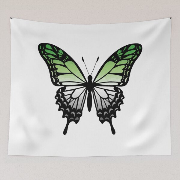 Item preview, Colorful Butterfly with Aromantic Pride Colors designed and sold by Travelslightly.