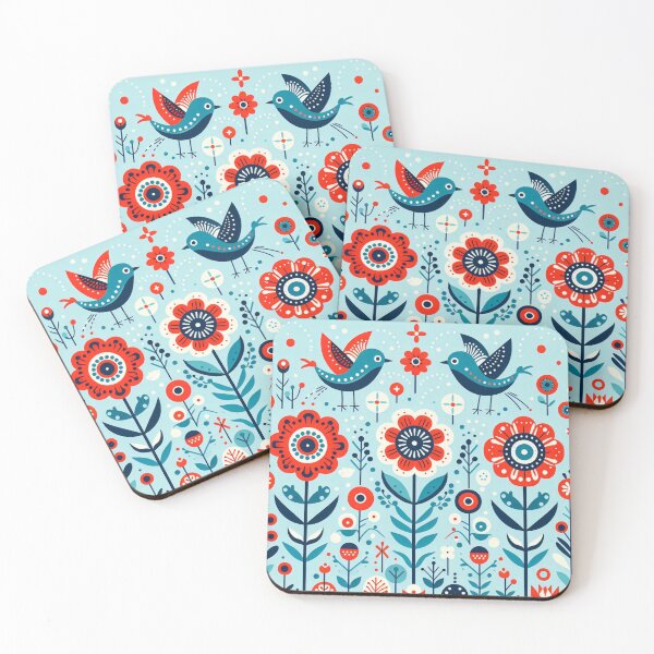 Item preview, Scandinavian Folk Art - Oriental Poppies by heidiannemorris designed and sold by FOLK ART FUSION.