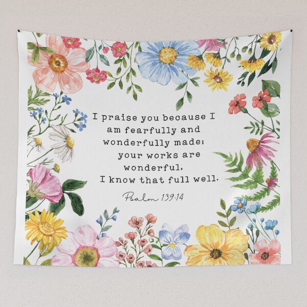 Item preview, Christian Cute Psalm 139:14 Flowers  designed and sold by daughterinchrist93.