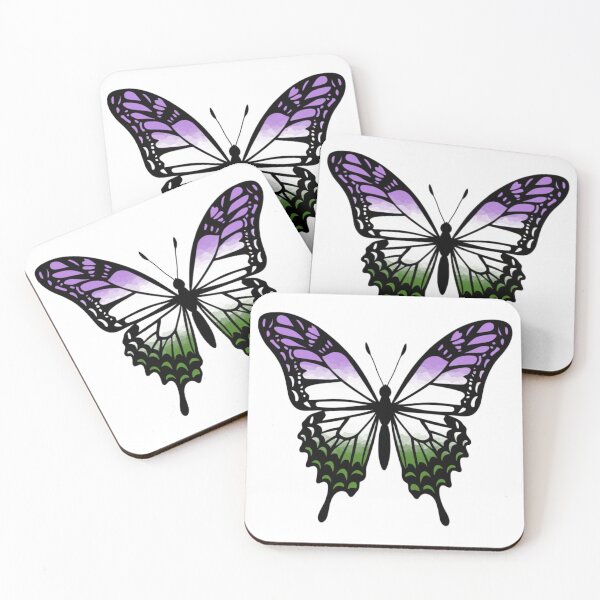 Item preview, Colorful Butterfly with Genderqueer Pride Colors designed and sold by Travelslightly.