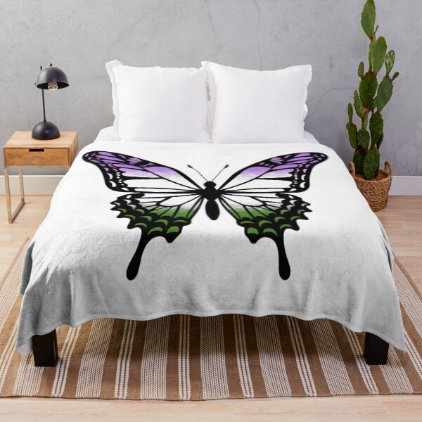 Item preview, Colorful Butterfly with Genderqueer Pride Colors designed and sold by Travelslightly.