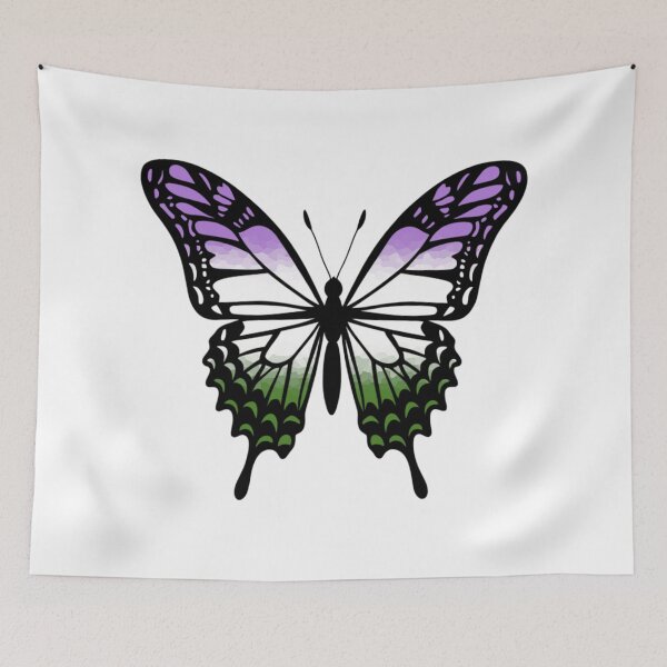 Item preview, Colorful Butterfly with Genderqueer Pride Colors designed and sold by Travelslightly.