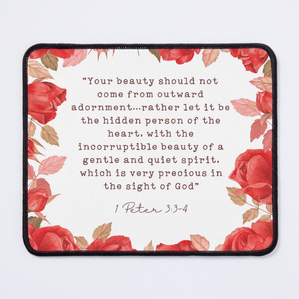 Item preview, Cute Christian 1 Peter 3:3-4 Verse Red Roses designed and sold by daughterinchrist93.