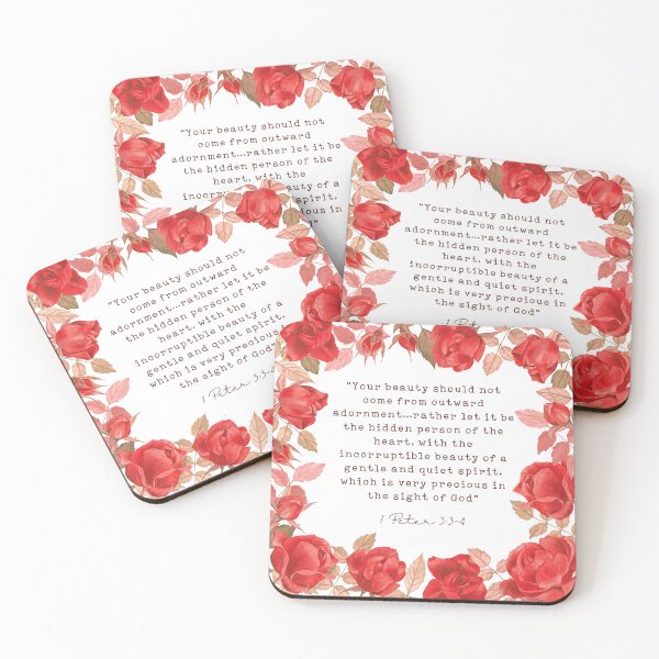 Item preview, Cute Christian 1 Peter 3:3-4 Verse Red Roses designed and sold by daughterinchrist93.