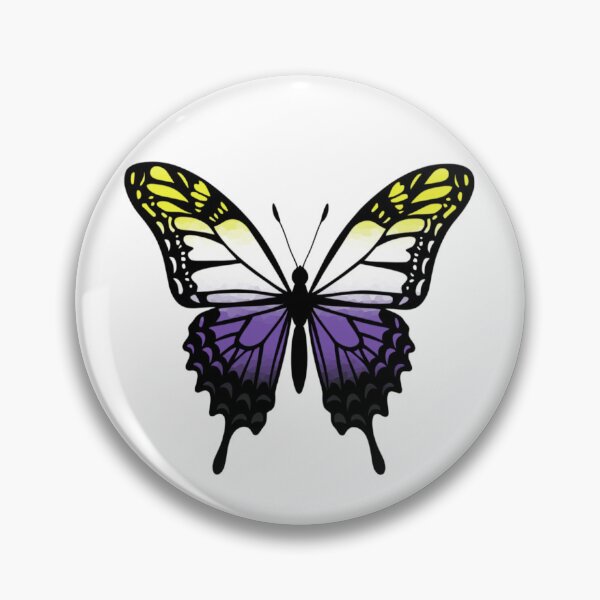 Item preview, Colorful Butterfly with Nonbinary Pride Colors designed and sold by Travelslightly.