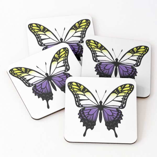 Item preview, Colorful Butterfly with Nonbinary Pride Colors designed and sold by Travelslightly.