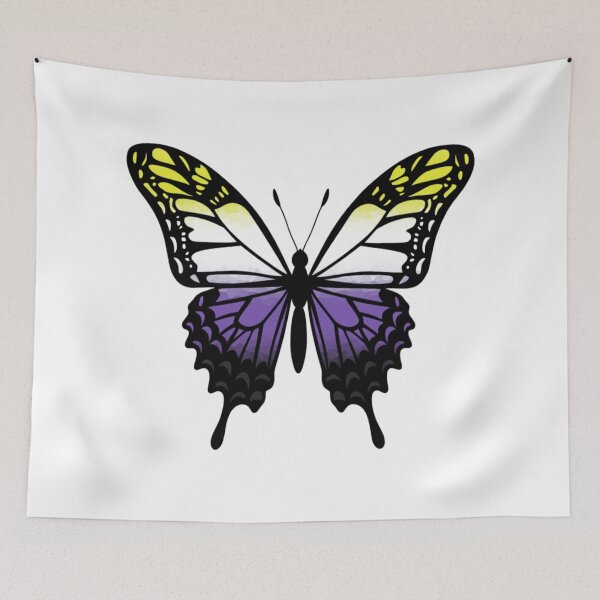 Item preview, Colorful Butterfly with Nonbinary Pride Colors designed and sold by Travelslightly.