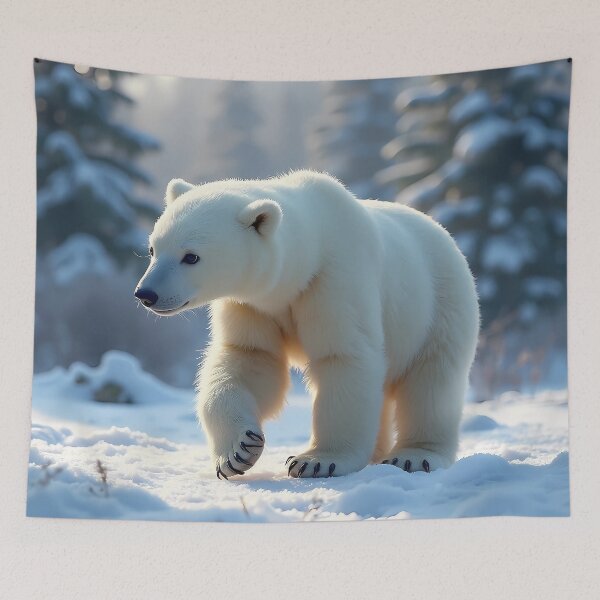 Item preview, A polar bear in the snow designed and sold by MyArtworkStudio.