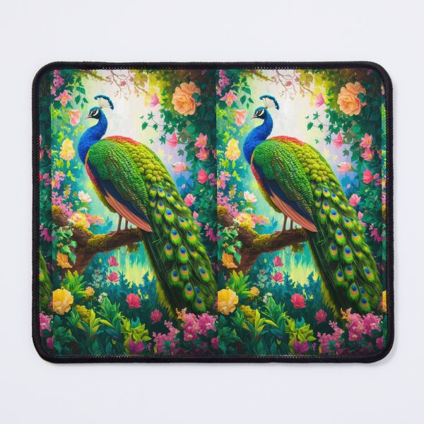 Artikelvorschau, Tropische Vögel und Blumen - Der Pfau entworfen und verkauft von CanvasCarousel.